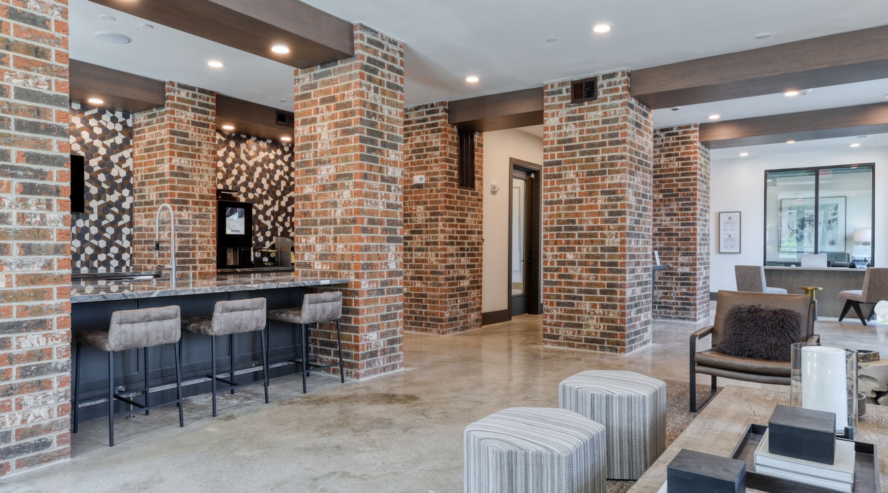 Leasing center at Citadel Urban, a modern apartment complex in San Antonio